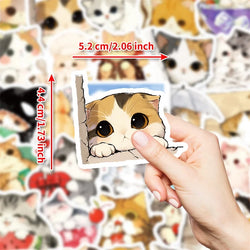 10/30/50PCS Kawaii Anime Cat Colorful PVC Sticker Aesthetic Children's Stationery DIY Decoration Scrapbooking School Supplies (Online Order Only)