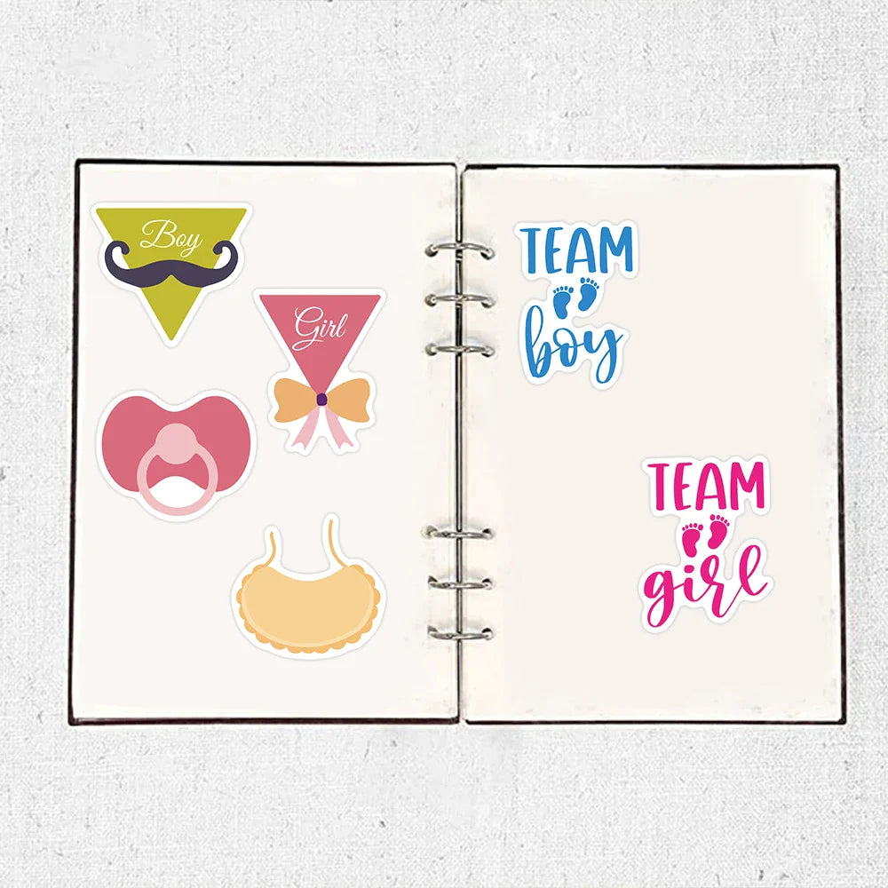 52PCS Ins Style Baby Stickers Cute For Gift DIY Kids Notebook Luggage Motorcycle Laptop Refrigerator Decals Graffiti sticker (Online Order Only)