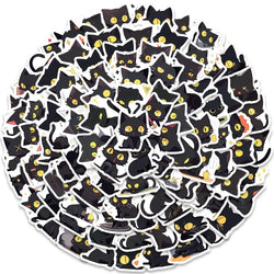 100pcs Cute Cartoon Animals Black Cats Stickers For Laptop Guitar Phone Luggage Decor Waterproof Graffiti Bicycle Car Decals (ONLINE ORDER ONLY)