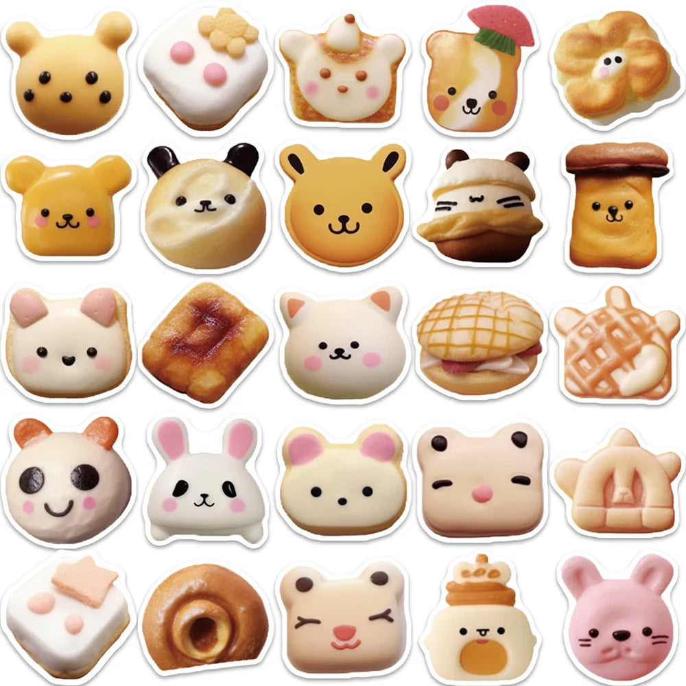 10/30/50PCS Cute Animal Cookie Stickers Funny Decals Toys DIY Notebook Phone Guitar Luggage Bike Kids Toys Cartoon Sticker Gift (ONLINE ORDER ONLY)