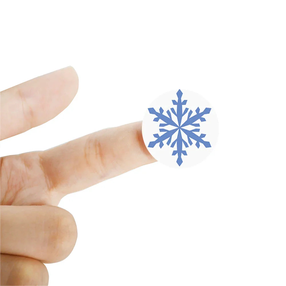 100-500pcs Color Snowflake Merry Christmas Sticker Gift Envelope Sealing Label Decoration Stationery Sticker 2.5cm (ONLINE ORDER ONLY)