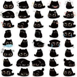40PCS Cute Little Black Briquette Cat Stickers Waterproof Cartoon Decoration Laptop Cup Phone Suitcase Kids Gift Toy Decal (ONLINE ORDER ONLY)