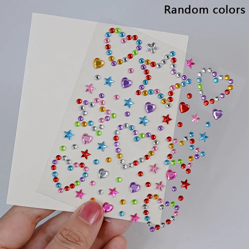 1pc Star-Shaped Rhinestone Sticker Sparkling Acrylic Rhinestone Face Decals Butterfly & Floral Designs for Party/Stage/Festivals (ONLINE ORDER ONLY)