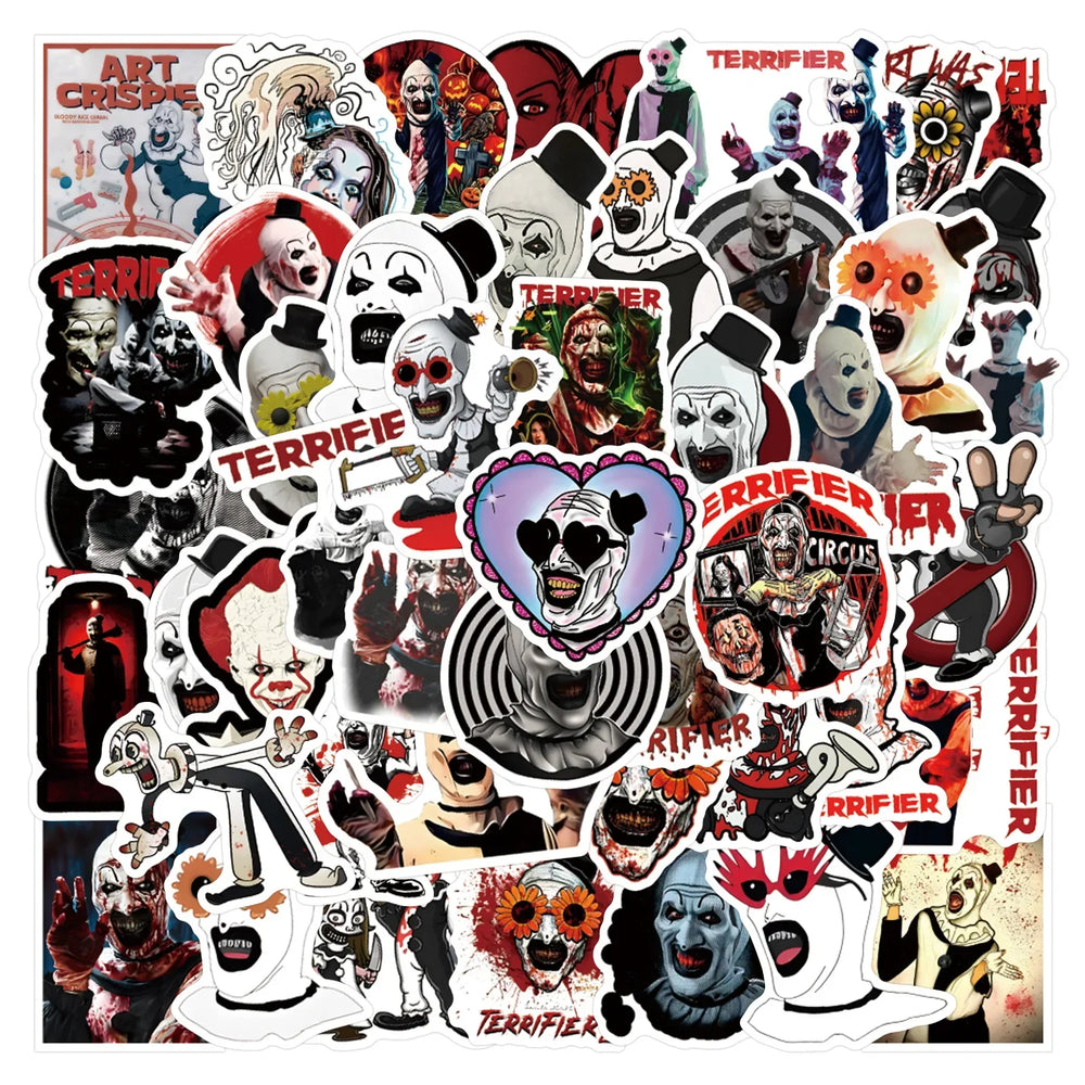 Terrifier 3 Horror Stickers PVC Waterproof Skateboard Notebook Graffiti Toy (Online Order Only)