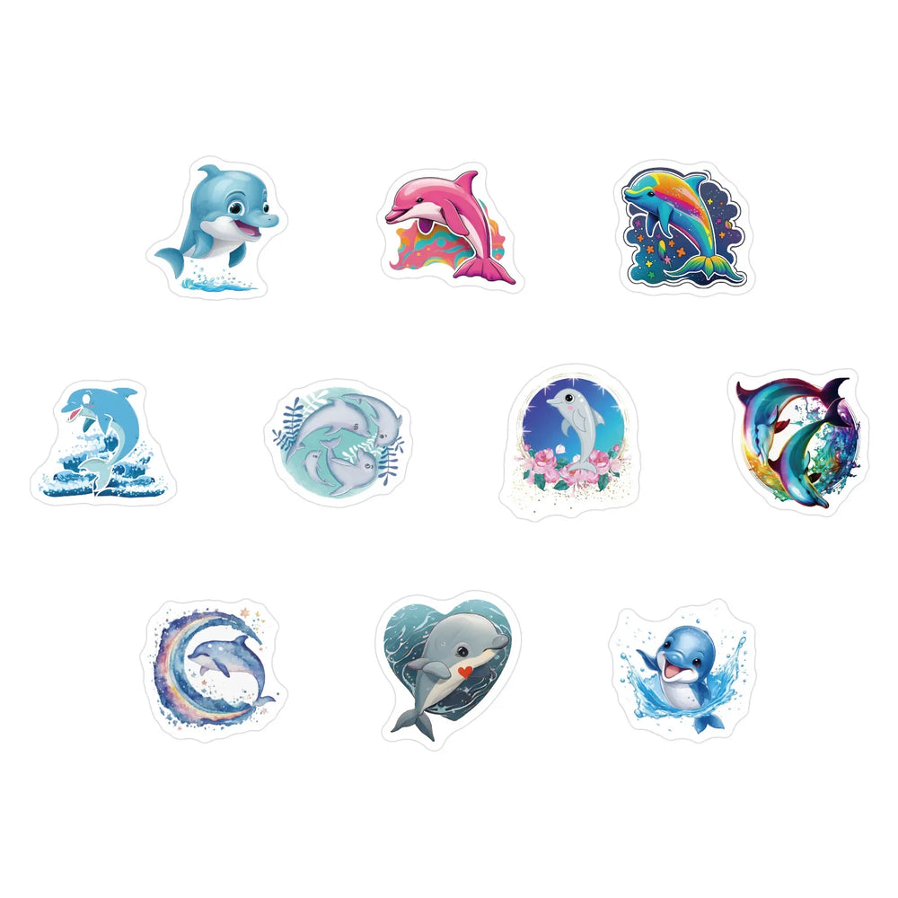 100-500pcs Cute Dolphin Stickers Reward Stickers Kids Toys DIY Scrapbook Party Gift Decoration Label Stationery Sticker (Online Order Only)