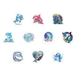 100-500pcs Cute Dolphin Stickers Reward Stickers Kids Toys DIY Scrapbook Party Gift Decoration Label Stationery Sticker (Online Order Only)