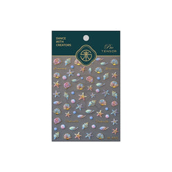 Conch Starfish Shell Beach Fish Star Ocean Colorful Water Bubbles Summer Delicate Self Adhesive Nail Art Stickers Manicure Decal (ONLINE ORDER ONLY)