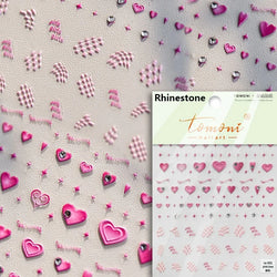 Colored Crystal Star Love Heart Shiny Silver Hollowed Smudging Rainbow Flower Jelly Embossed Nail Art Stickers Manicure Decals (ONLINE ORDER ONLY)