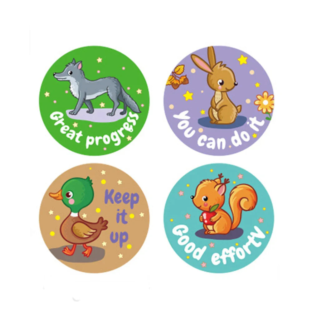 100-300pcs NEW Kids' Motivational Stickers Cute Animal Reward Sticker Friendly Campus Office Classification Self-adhesive label﻿ (ONLINE ORDER ONLY)