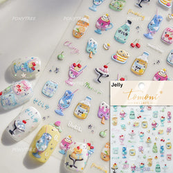 Summer Beach Bikini Watermelon Hat Sandals Ice Cream Shell Conch Starfish Cat Duck Nail Art Decoration Stickers Manicure Decals (ONLINE ORDER ONLY)