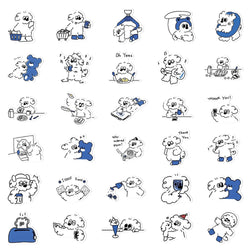 10/30/65PCS Kawaii Naughty Puppy Dog Stickers Graffiti DIY Luggage Phone Fridge Laptop Wall Decals PVC Waterproof Classic Toys (ONLINE ORDER ONLY)