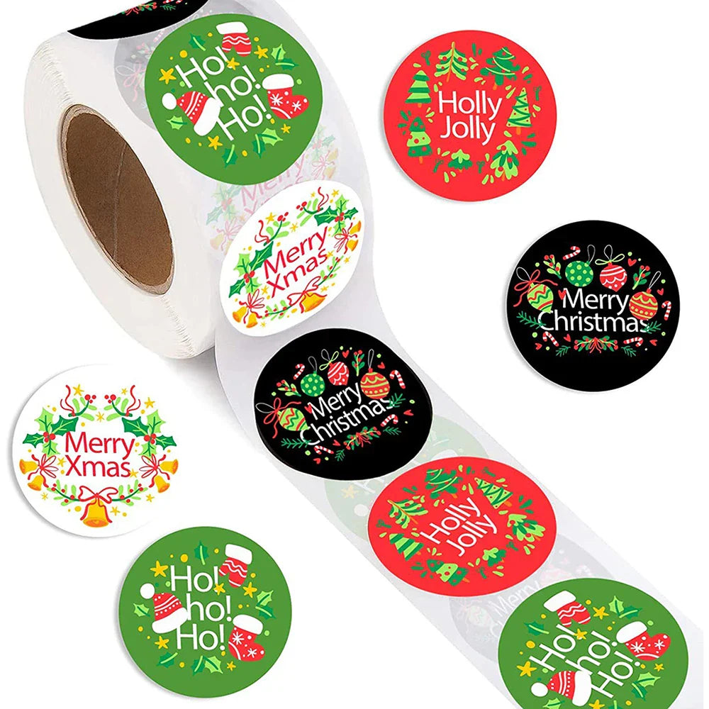 100-500Pcs Merry Christmas Santa Claus Sticker 1inch Decor DIY Wrapping Gift Decoration Xmas Kids Thank You Seal Label (ONLINE ORDER ONLY)