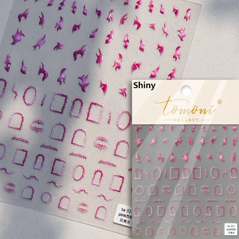 Shiny Colorful Color Block Fragment Square Fragment Grid Rhombus 3D Self Adhesive Nail Art Stickers Rhinestone Manicure Decals (Online Order Only)