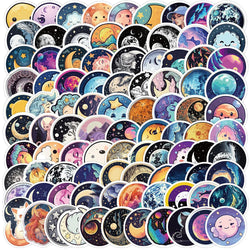 Cartoon Magic Moon Aesthetic Stickers - Waterproof Decals for Laptop, Motorcycle, Luggage, Kids Toys (10/30/50/100pcs) (Online Order Only)