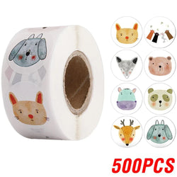 100-500pcs Round Cartoon Sticker 1Inch Thank You Stickers for Gift Cards Envelope Paper Scrapbook Sealing Label (ONLINE ORDER ONLY)