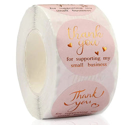 500Pcs/roll Round Labels Thank You Sticker Kraft Paper Dragees Candy Flower Garland Gift Box Cupcake Packaging Wedding Stickers (ONLINE ORDER ONLY)