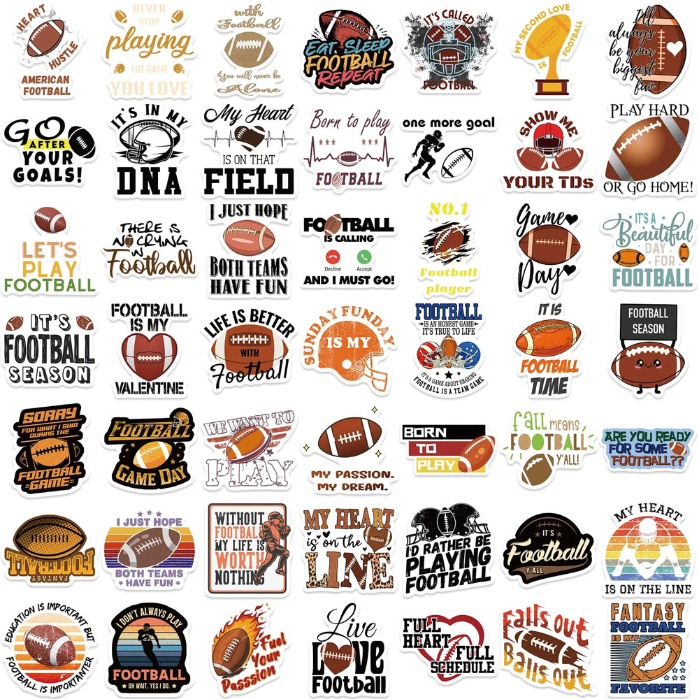 50pcs Football Art Stickers Decals For Mobile Phone Case Luggage Skateboard DIY Decorative Waterproof Sticker (ONLINE ORDER ONLY)