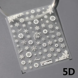 Bronzing Jelly Laser Snowflake Christmas Hot 5D Soft Embossed Relief Self Adhesive Nail Art Decoration Sticker 3D Manicure Decal (ONLINE ORDER ONLY)