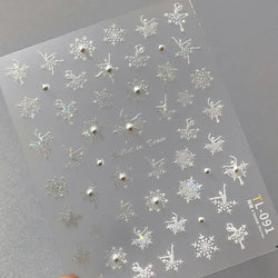 Bronzing Jelly Laser Snowflake Christmas Hot 5D Soft Embossed Relief Self Adhesive Nail Art Decoration Sticker 3D Manicure Decal (ONLINE ORDER ONLY)