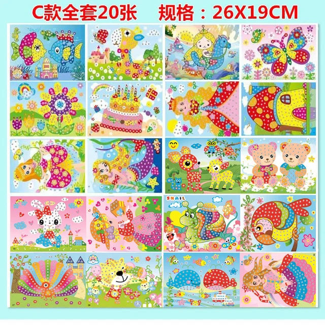 5/10/20pcs/Lot DIY Diamond Stickers Handmade Crystal Paste Painting Mosaic Puzzle Toys Random Color Kids Stickers Gift Children (Online Order Only)