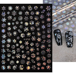 3D Snowflake Nail Art Decals Sliver Bronzing 3D Christmas Nail Art Decoration Self Adhesive Winter Christmas New Year Slides Y2K (ONLINE ORDER ONLY)