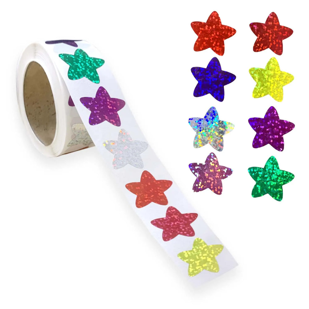 100-500Pcs Holographic Color Gold Star Stickers for Kids Reward Foil Star Stickers Labels for Wall Crafts Classroom Supplies (ONLINE ORDER ONLY)