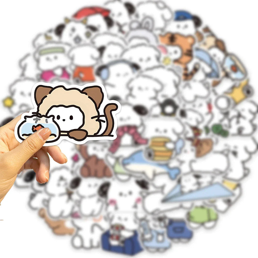 50PCS Kawaii yowoyowoo Sticker Puppy Dog Cute Cartoon Stickers Decals Phone Laptop Guitar Car Bottle Luggage Children Gift (Online Order Only)