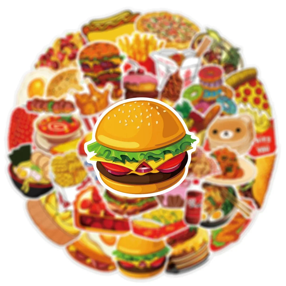 10/25/50pcs Bread Food and Tasty Meals Sticker Packs (Online Order Only)