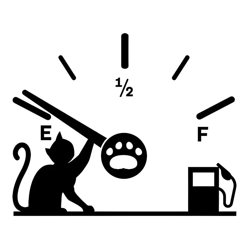 Cute Cat Full Gas Gauge Sticker for Car Fuel Tank Cap Door Decoration Exterior Accessories Outdoor Stickers Pvc Vinyl Decals (ONLINE ORDER ONLY)