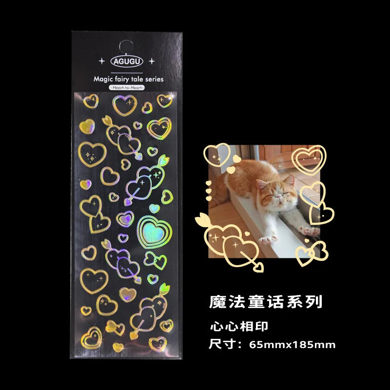 Cute Bubble Whale Bronzing Silver Sticker Aesthetics Decorative Scrapbooking Stickers School Supplies Diary Material Stickers (Online Order Only)