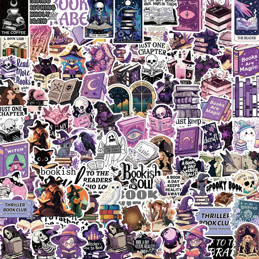 Purple Gothic Witch Stickers Pack - Laptop, Luggage, Phone, Car Decals (Online Order Only)