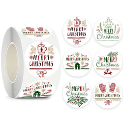100-500pcs Merry Christmas Gift Decorative Stickers Round Thank You Labels Handmade Candy Biscuits Package Christmas Sticker (ONLINE ORDER ONLY)