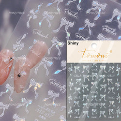 Black Rabbit Bunny Ribbon Bowknot Flower Cake Daisy Dessert Knife Fork Butterfly Self Adhesive Nail Art Stickers Manicure Decals (ONLINE ORDER ONLY)