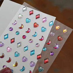 1pc Star-Shaped Rhinestone Sticker Sparkling Acrylic Rhinestone Face Decals Butterfly & Floral Designs for Party/Stage/Festivals (ONLINE ORDER ONLY)