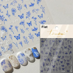 Pale Flower Bouquet Label Bowknot Stationery Sunflower Daisy Leaf 3D Self Adhesive Nail Art Stickers Rhinestone Manicure Decals (Online Order Only)