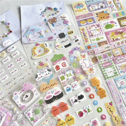 8pcs Set Korean Ins Cute Cartoon Cut Film Sticker for Phone Camera Luggage Journal Sticker Kawaii Decoration Sticker Gift (ONLINE ORDER ONLY)