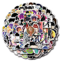 10/30/50/110PCS Mob Psycho 100 Stikers Funny Anime Decals Cartoon Graffiti Sticker Luggage Laptop Phone Guitar Bike Kids Toys (Online Order Only)