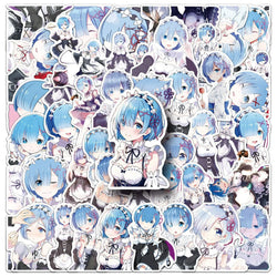 10/30/51PCS Re:Life in a different world from zero Stickers Rem Cartoon Sticker Laptop Phone Guitar Car Bike Skateboard Decals (Online Order Only)