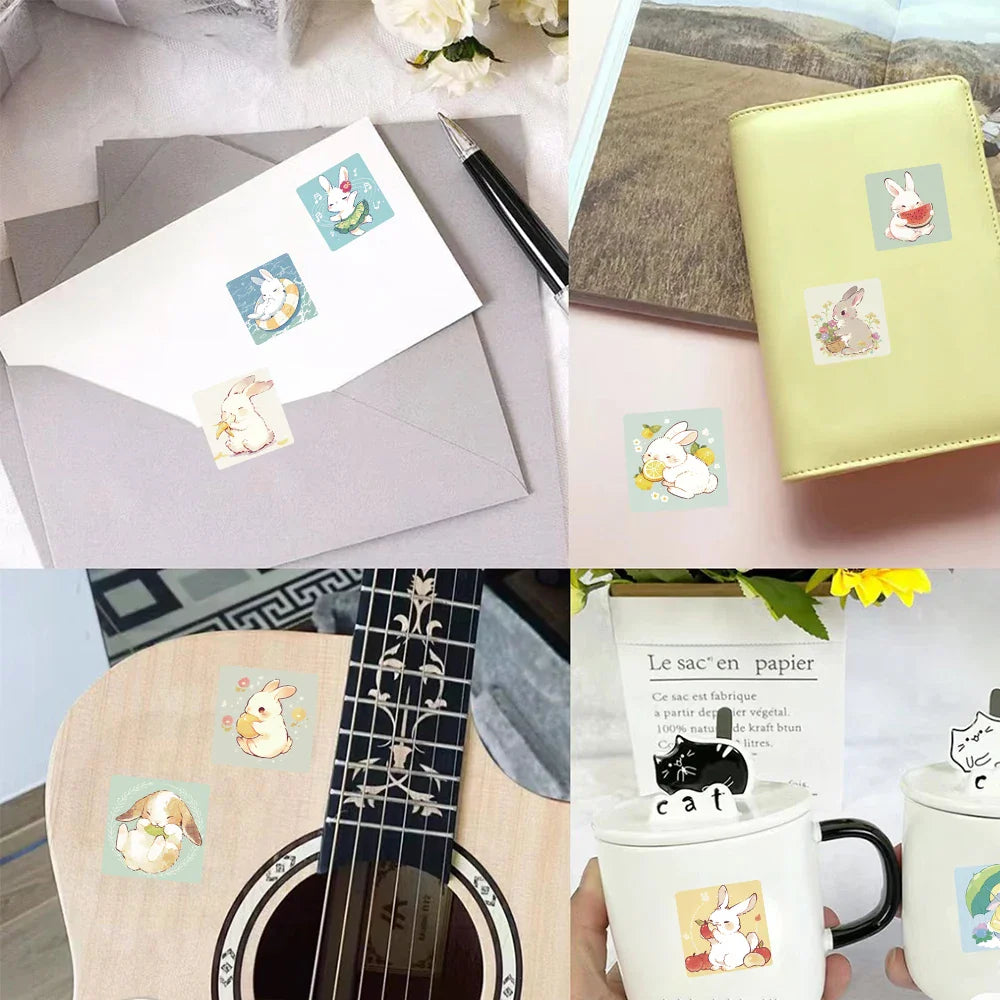 500Pcs/roll Cartoon Rabbit Stickers Adhesive Gift Sealing Labels Paper Animals Sticker Party Decoration Supplies (ONLINE ORDER ONLY)