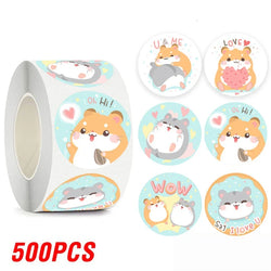 100-500pcs Cartoon Animal Label Thank You Stickers Sealing Label For Business Handmade Baking Cake Party Gift Decoration Sticker (ONLINE ORDER ONLY)