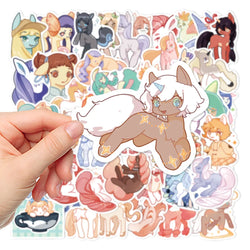 10/30/50PCS Fantasy Creature Cute Cartoon Pony Stickers Kawaii Animal Decals Kids Toy DIY Scrapbook Phone Fridge Laptop Bike Car (ONLINE ORDER ONLY)