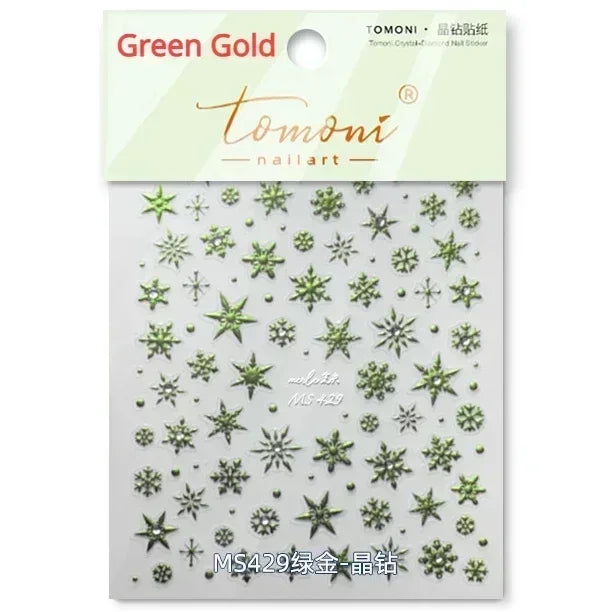 Bronzing Jelly Laser Snowflake Christmas Hot 5D Soft Embossed Relief Self Adhesive Nail Art Decoration Sticker 3D Manicure Decal (ONLINE ORDER ONLY)
