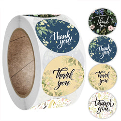 500pcs/roll Thank You Stickers Flower Pattern Party Wedding Decoration Gift Envelope Seal Labels Scrapbooking Stickers (ONLINE ORDER ONLY)