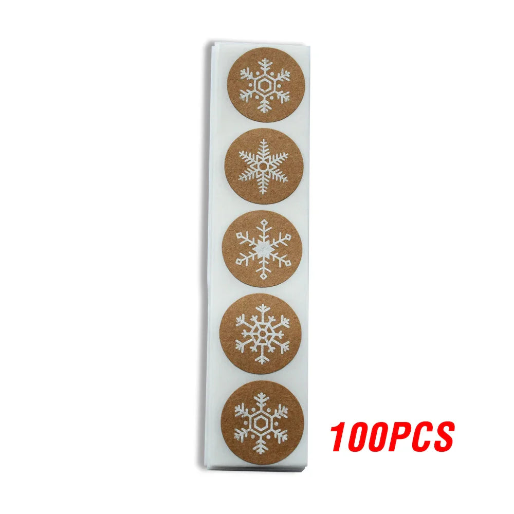 100-500pcs Thank You Label Sealing Stickers Merry Christmas Kraft Handmade Sticker Card Box Package Wedding Decor Party Supplies (ONLINE ORDER ONLY)