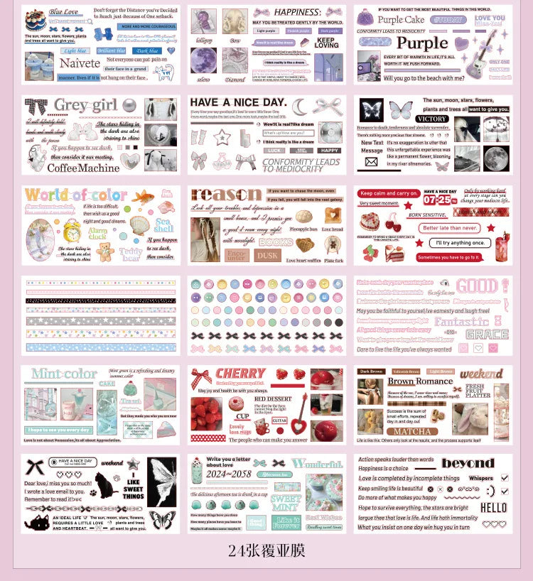 30piece/book Korean Ins Daydream Valley Series Cut Film Sticker Journal Phone Case DIY Scrapbooking Kawaii Decoration Stickers (ONLINE ORDER ONLY)