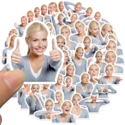 Blond Hair Meme Stickers - Waterproof PVC Decals for Phone, Notebook, Bike, Laptop (ONLINE ORDER ONLY)