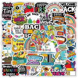 Cartoon School Supplies Stickers for Kids - Laptop, Phone, Fridge, Stationery (Online Order Only)