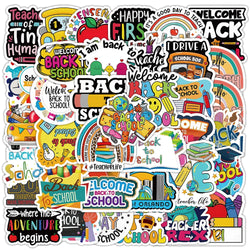 Cartoon School Supplies Stickers for Kids - Laptop, Phone, Fridge, Stationery (Online Order Only)