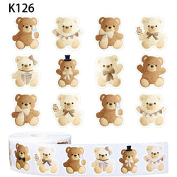 50-500pcs Cartoon Cute Bear Sticker Children Reward Encouragement Sticker Birthday Party Gift Packaging Sealing Decor Lables (ONLINE ORDER ONLY)