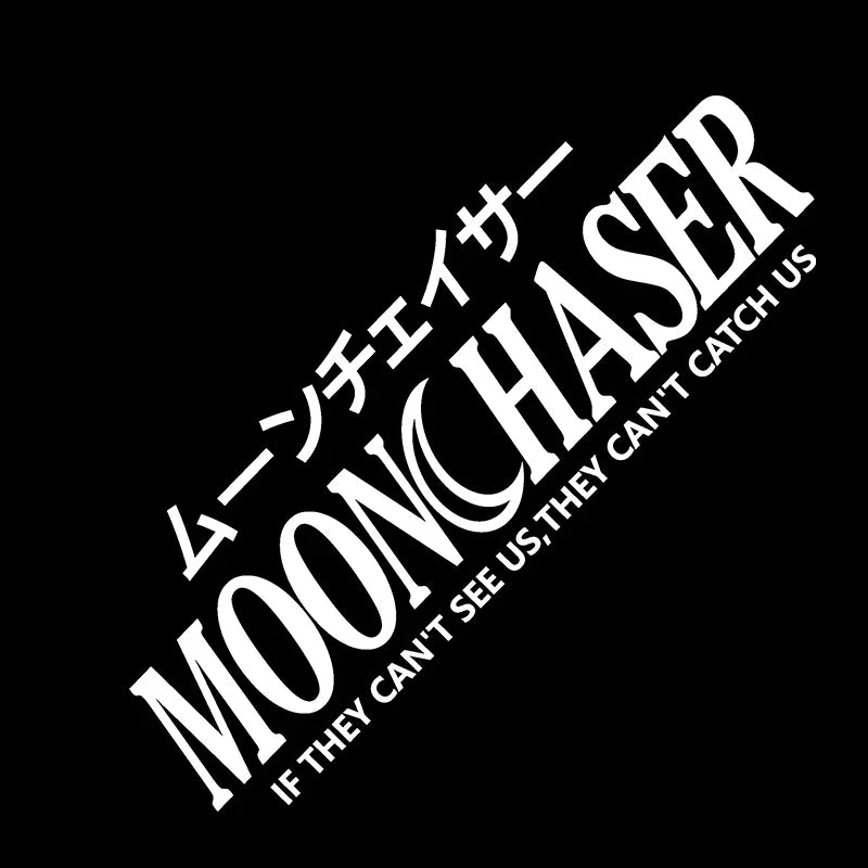 JDM MoonChaser Car Sticker Windshield Banner Night Run Sport Competition Style Waterproof Sunscreen Decorative Vinyl Decals (ONLINE ORDER ONLY)
